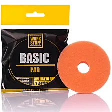 Poleringspad, Medium Hårdhet, Orange 80/90 mm, Fasade kanter, Central hål, Work Stuff