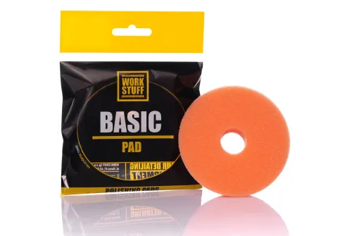 Poleringspad, Medium Hårdhet, Orange 80/90 mm, Fasade kanter, Central hål, Work Stuff