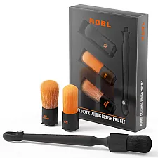 Round Detailing Brush Set With 3 Interchangeable Soft Bristle Heads, Magnetic Handle, 16cm – ADBL