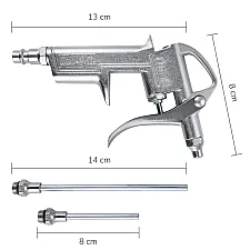 Air Blow Gun with 2 Nozzles 140mm & 80mm, BenBow
