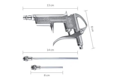 BenBow Air Blow Gun Ben000046 with two interchangeable nozzles 140mm and 80mm for vehicle care