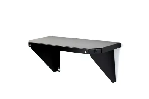 Black storage shelf 46x21 cm in galvanised steel from Poka Premium for workshop use