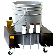 Car Detailing Bucket Trolley 40cm Galvanized Steel Powder Coated Rinse, Poka Premium
