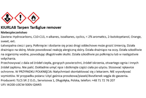 Sprutflaska KiurLab Asfaltslösare 20 liter med naturlig apelsinterpen och citrusdoft för fordonsvård