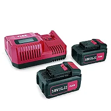 Batterisats 18V 5,0Ah Dual Lithium-Ion Snabbladdare Dammtät Vattentålig, FLEX