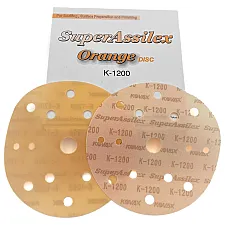 Sanding Disc 152mm 1200 Grit 15-Hole Hook & Loop for Fine Sanding, Kovax Assilex Orange
