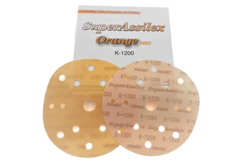Sanding disc 152mm 1200 grit 15-hole hook & loop from Kovax Assilex Orange for fine sanding