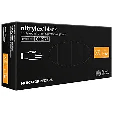 Nitrile Gloves XS Black 100 Pieces Secure Grip Chemical Protection, Monster Shine
