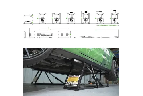 Billyft 1588 kg Kapacitet 53 cm Lyft Höjd Kompakt Lättviktig QuickJack BL-3500SLX