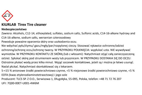 KiurLab Tyre Cleaner 500ml spray bottle for deep-action tyre cleaning