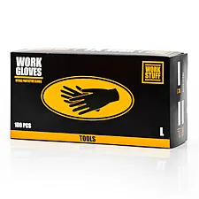 Nitrilhandskar Arbete L 100-pack Svarta, Hållbara, Kemikalieresistenta, Hypoallergena, Work Stuff