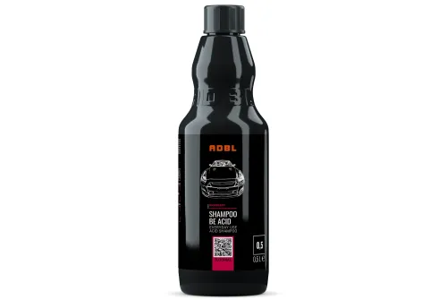Bottle of ADBL Acidic Car Shampoo 500ml with raspberry scent, safe for Ceramic Coatings, quartz coatings and wax