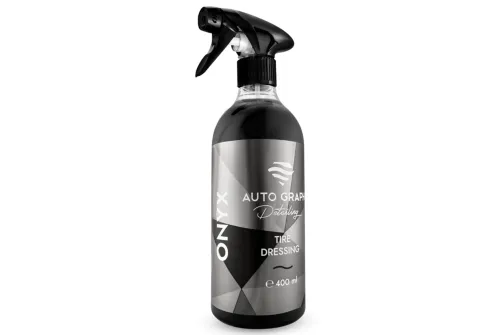 Auto Graph Tyre Dressing 400ml bottle with black satin finish for professional tyre treatment