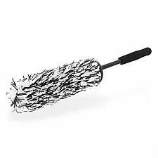 Flat Wheel Brush 43cm Black White Microfiber Chemical Resistant Soft Handle ChemicalWorkz