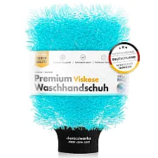 Microfibre Viscose Wash Mitt 1400 GSM 28x18x5cm Turquoise Foam Core Korean Fiber, ChemicalWorkz