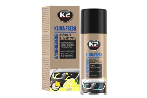 K2 Klima Fresh 150ml air conditioning freshener aerosol for vehicle ventilation systems