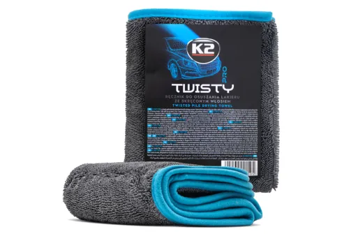 K2 Microfiber Tork- och Polerhandduk 40x60 cm 600 gsm med vriden lugg för professionell detailing