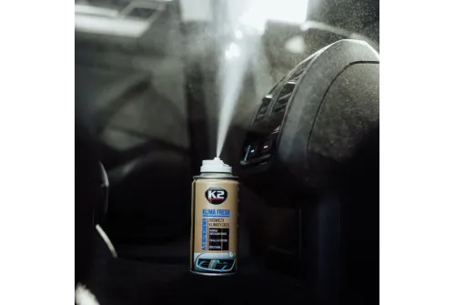 K2 Klima Fresh 150ml air conditioning freshener aerosol for vehicle ventilation systems