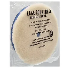 Poleringspad i förtvättad lamull låg luddmängd 6 tum, skumgränssnitt, kylkanal, Lake Country