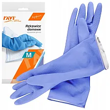 Hushållsskyddshandskar Naturlatex Storlek M Återanvändbara Blå 1 Par, Ravi