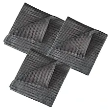 Microfibre Glass Cleaning Towels 3-Pack 400 GSM Laser-Cut Streak-Free, Royal Pads
