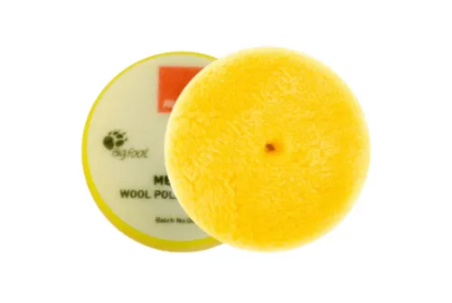 RUPES Wool Pad 130 mm polerpad av naturligt fårskinn med velcro-fäste för DA-polermaskiner