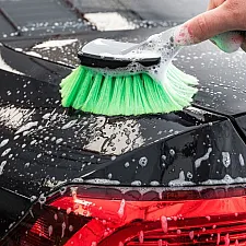 Car Wash Brush Soft Polyester Bristles Ergonomic Handle Wide Cleaning Surface, K2