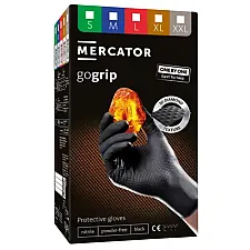 Disposable Nitrile Gloves XXL Black Textured One by One Dispensing 100-Pack, Mercator