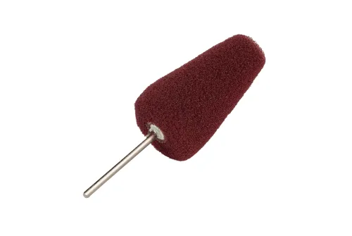 Burgundy poleringskon 25mm i hård öppencellig skum, skaftmonterad, från Royal Pads för grovpolering