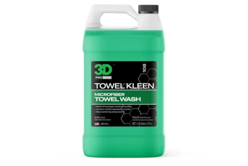 Bottle of 3D Car Care Microfibre Towel Wash for polishing pads, 3.8L lemon scent, biodegradable formula