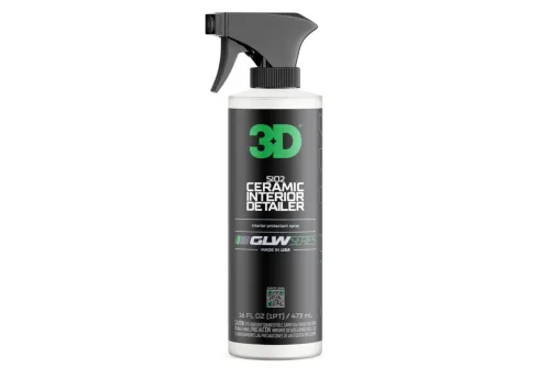 Ceramic Interior Detailer 473ml with SiO2 protection from 3D Car Care GLW Series for dashboard and leather