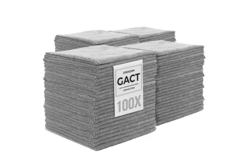 Grå mikrofiberduk Coating Towel 250gsm 40x40cm från ChemicalWorkz New, 100-pack förpackning