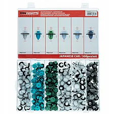Trim Clips Set 300 pcs, 6 Types, Multicoloured, for Japanese Cars with Storage Box, MrCleaner