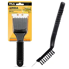 Grill Cleaning Brush with Metal Scraper and Metal Brushes, Ergonomic Handle, K2