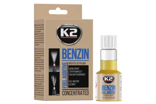 K2 Bränsletillsats Bensin 50ml flaska för rengöring av bränslesystem och motoreffekt