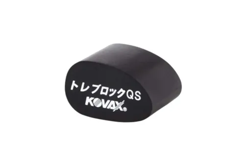Oval Kovax Toleblock sanding block in hard rubber for spot repair of paint damage, ergonomic egg shape