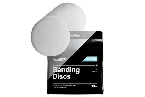 Sanding discs SIC 152mm 3000 grit anti-clog technology, CarPro CQuartz 10-pack for wet/dry use