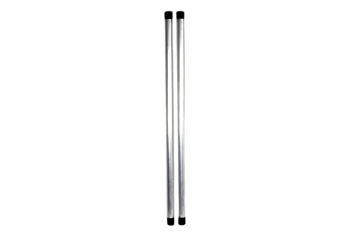 Aluminium hanging rail 68cm with plastic end caps, 2cm diameter, for workshop and garage storage