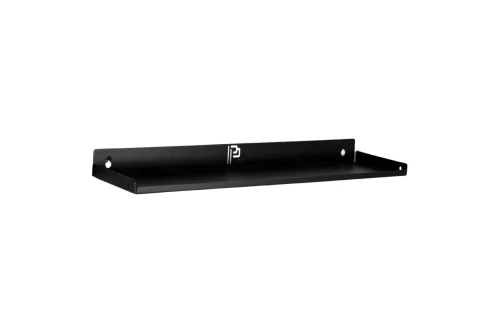 Black powder-coated metal shelf 60cm in steel sheet with CNC-precision from Poka Premium 2