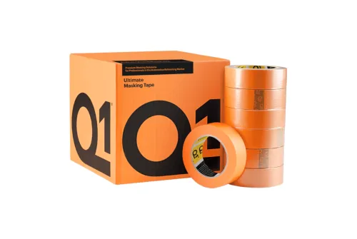 Orange Q1 maskeringstejp 36mm x 50m för billackering och rekondarbete, värmebeständig upp till 120°C