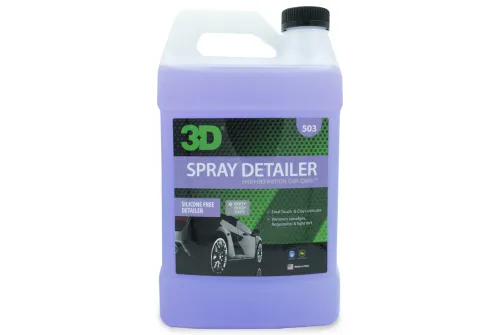 Quick Detailer Spray 3,8L silikonfri flaska för rengöring av lack, glas och krom, 3D Car Care