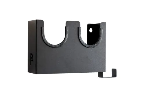 Zinc-coated metal holder for blower 24cm with cable hook, black, Poka Premium 2