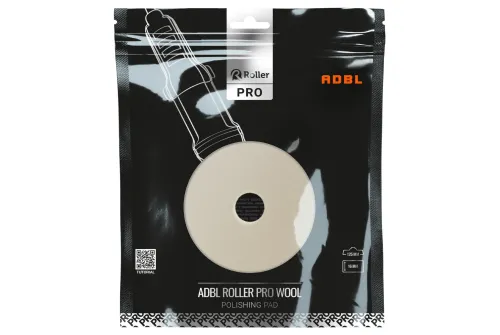 Polerpad i kortfibrig ull 125mm med elastisk mellanplatta från ADBL för DA-maskin och roterande maskin