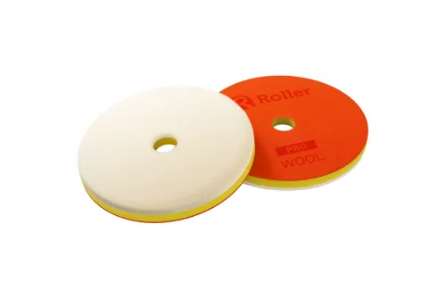 ADBL Wool Pad 150 mm kort ullfiber med elastiskt mellanlägg för maskinpolering