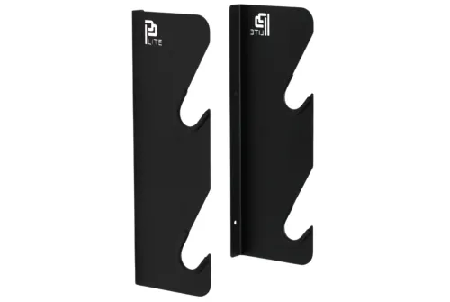 Black powder-coated storage rack for 2 film rolls with rubber seals, Poka Premium 2