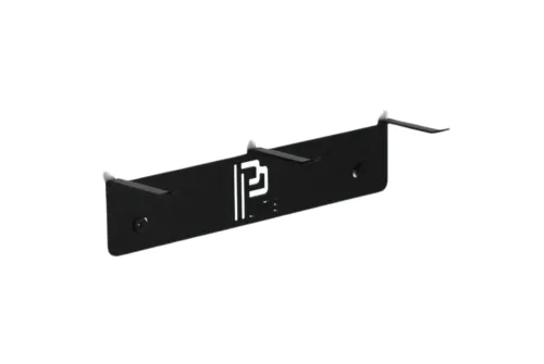 Black metal brush holder with 3 slots and powder-coated surface, Poka Premium 2