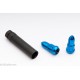 Wheel bullet nuts M12 x 1,50 46 mm 60°, steel, blue, 4 pcs inc. dual adapter