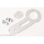 Back racing tow hook kit, anodized aluminum, silver