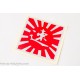 Sticker "JDM Rising Sun", silver red, 120x117mm