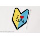 Klistermärke "I Love JDM", reflex, 155x110mm